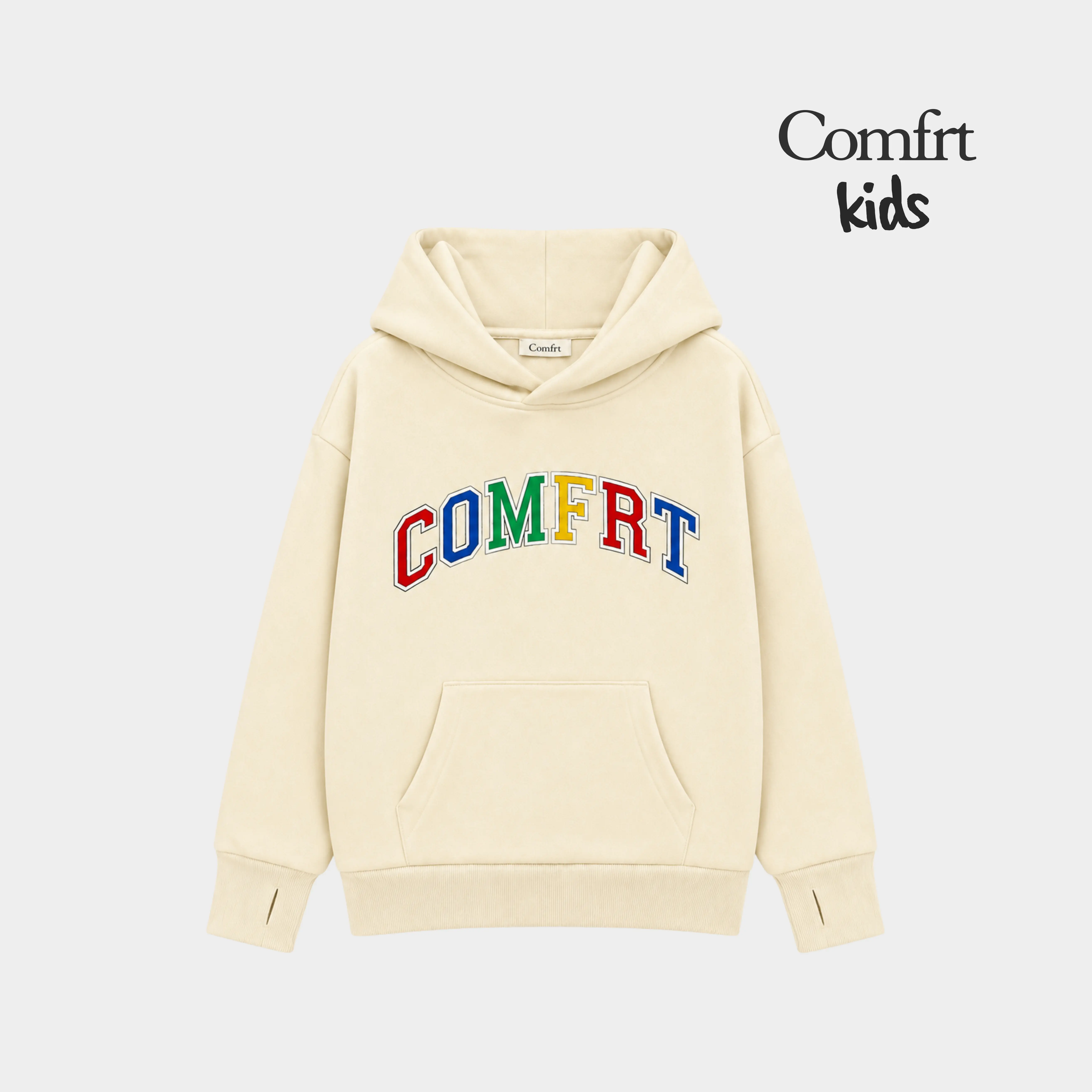 Comfrt | Kids Varsity Applique Hoodie | Varsity Logo Embroidered Boys & Girls Hoodie