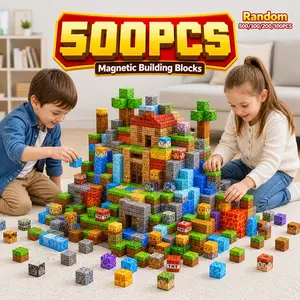 Magnetic Cubes - 100/200/300/500PCS, Large Magnetic Building Blocks for Spatial Awareness, STEM Montessori Toy, Random Mix Styles, Big Particle Blocks for Easy Grasp, Birthday Christmas Gift for Age 3+