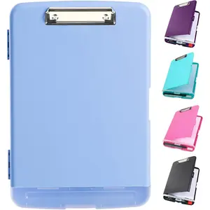Clipboard with Storage, Clip Boards 8.5x11 with Storage, Large Capacity  Clipboards with Pen Holder, Heavy Duty Plastic Storage Clipboard Folder with Low Profile Clip, Side-Opening