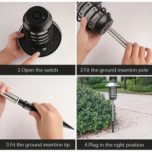 Solar Insect Killer Lamp - UV LED Landscape Lighting, with Insect Killer, Suitable for Garden, Patio, Backyard, Camping - Waterproof ABS, Solar Powered, Button Control, Outdoor Insect Killer| Modern Landscape Light| Solar light