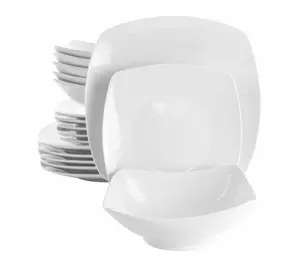Elama Newman 18 Piece Square Porcelain Dinnerware Set
