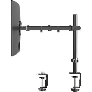 Single  Arm Desk Mount, Holds Screens up to 32 inch,Holds Up to 22lbs,Fully Adjustable Stand with C-Clamp and Grommet Base,100x100 Vesa  Stand