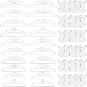 Maitys 20 Pieces Lash Lift Pads Rods Silicone Eyelash Perming Curler and 30 Pieces Y Shape Eyelash Brush, Silicone Perming Curler Makeup Tools, Reusable Lash Lifting Pads(Clear)