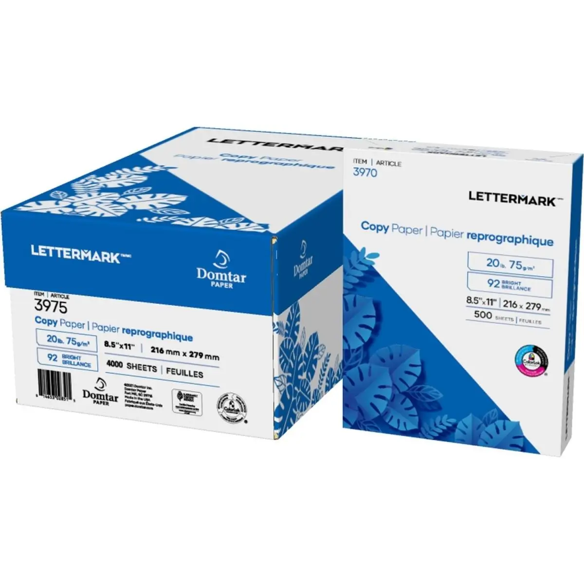 Domtar DMR3984 8 1/2" x 11" 20 lbs Copy Paper - Pack of 10, with ColorLok Technology, Bold Blacks for Proposals, Reports