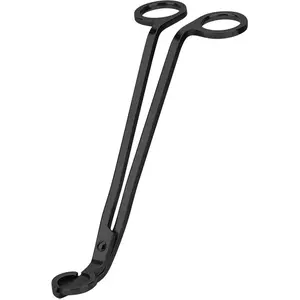 Candle Wick Trimmer, Polished Stainless Steel Wick Clipper Cutter, Scissors, Reaches Deep Into Candles to Cut Spent Cord, Allow Cleaner Burn (Black) Decor Ornaments