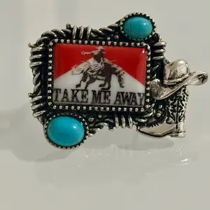 Western Red Take Me Away Cuff Ring