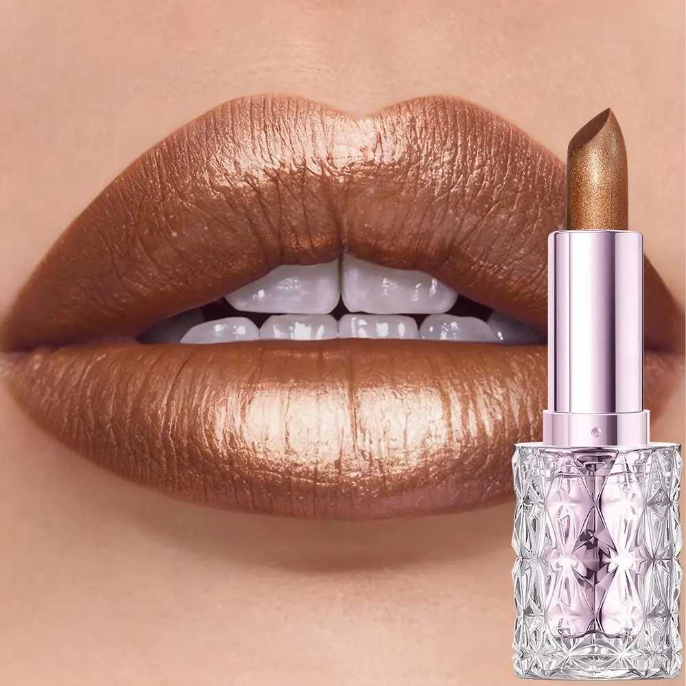 Huasurv Shiny Glossy Long Lasting Shine Glitter Lipstick Lipgloss Makeup Natural Moisturizing Nourishing Lips Hs2310-05, Long-Lasting Balm, Single Pack, Non-Flammable, Notified Via Scpn/cpnp