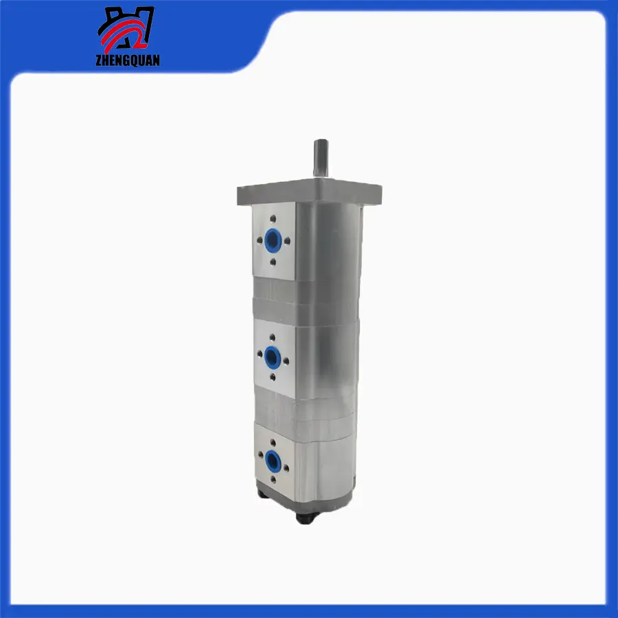 Zhengquan CBN-F304-FPR High-Pressure Hydraulic Gear Pump, 16mm Shaft Triple-Gear Pump with Dual Bearings, Seals, Automatic Axial Clearance Compensation (CBN-F304/306/308-FPR16, Splined/Flat Key 16/18 Shaft Options) for Tractors, Agricultural Machinery