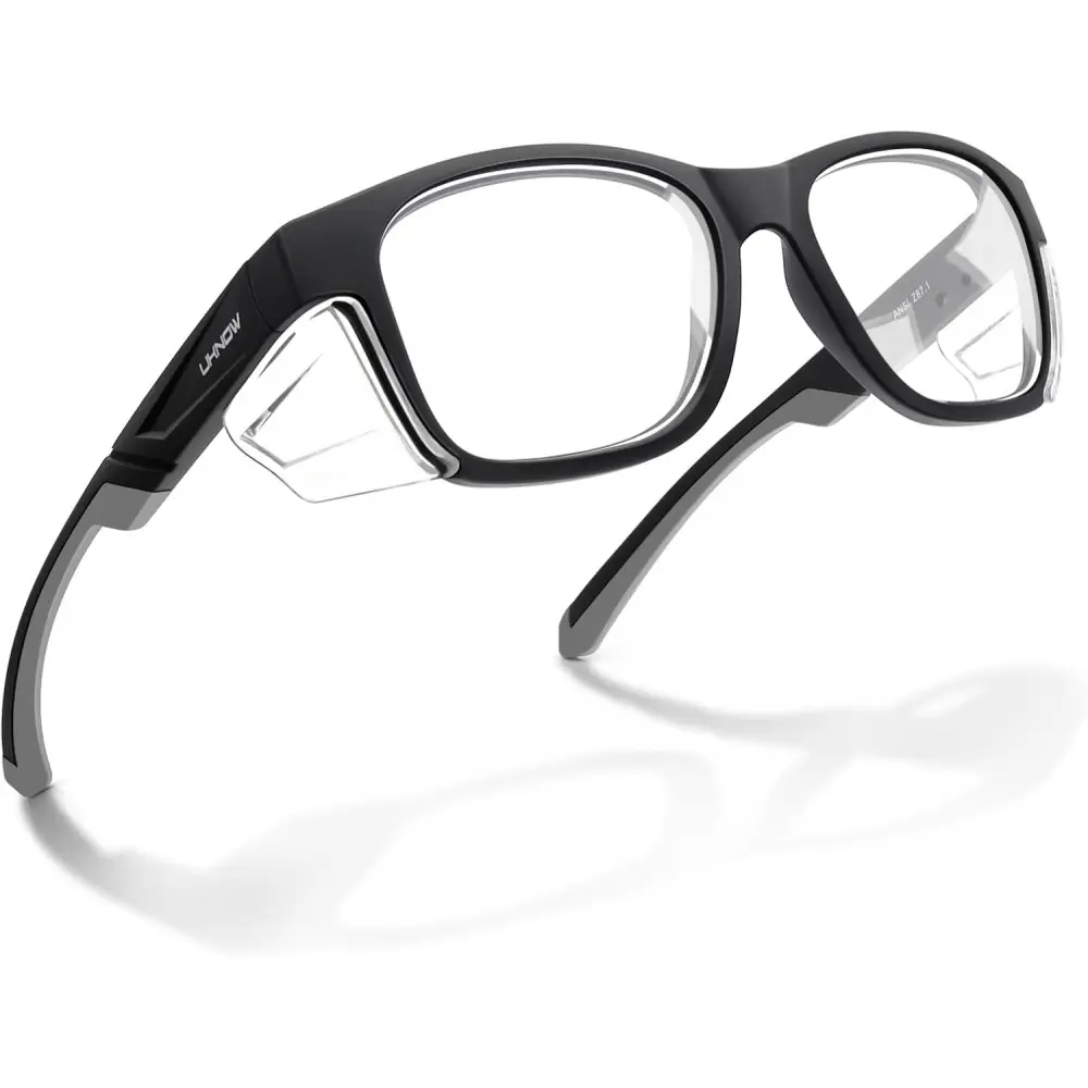 Hockey Safety Glasses - One Size Adjustable - Anti-Fog Lenses - Side Shields - ANSI Z87.1 Certified - UV Protection for Outdoor Activities