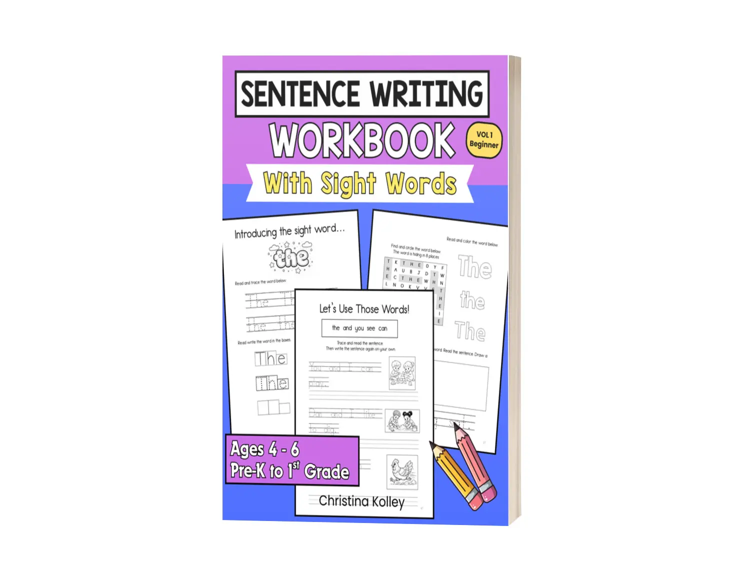 Sentence Writing With Sight Words Workbook Vol 1 Preschool Learning Tool Preschool Learning Kit