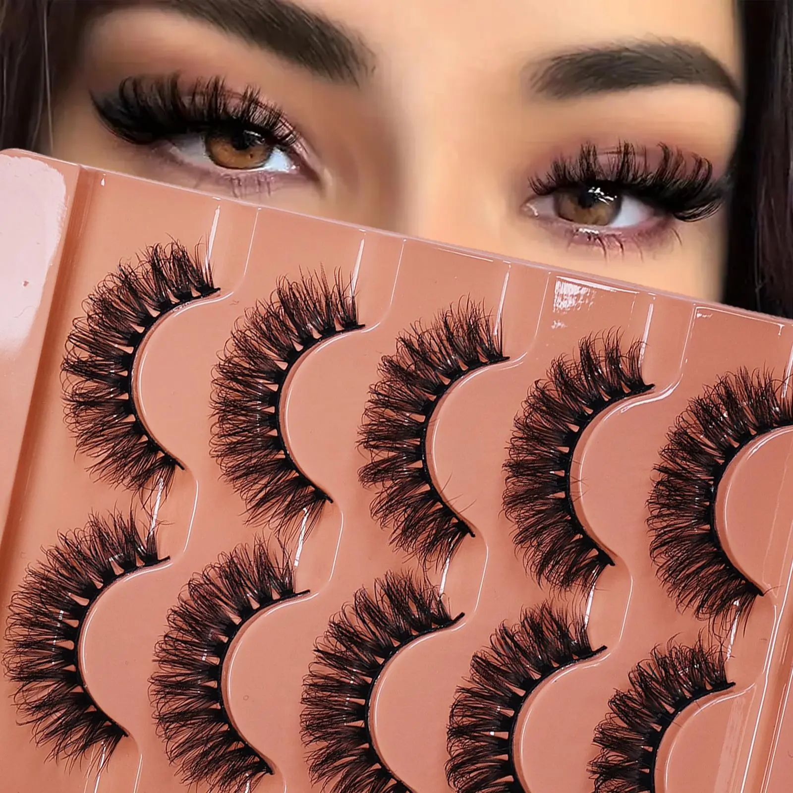 5 Pairs of Thick and Dramatic False Eyelashes, Suitable for Parties and Celebrations, Reusable Thick Eyelashes, Artificial Lashes