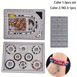 DIY Bead Design Board Set, Bracelet Jewelry Making Tools, 4-Piece Kumihimo Disk Kit, Lightweight Friendship Bracelet Weaving Supplies