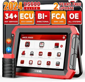 ANCEL DS600 Elite Automotive Scan Tool – OBD2 OBD-II Engine System Diagnostic Code Reader, 2025 New Bidirectional Full System Tool with 34+ Resets, ECU Online Coding, Key Programming, FCA SGW AutoAuth, VAG Guide, Wireless Design, 2-Year Updates, Code Read
