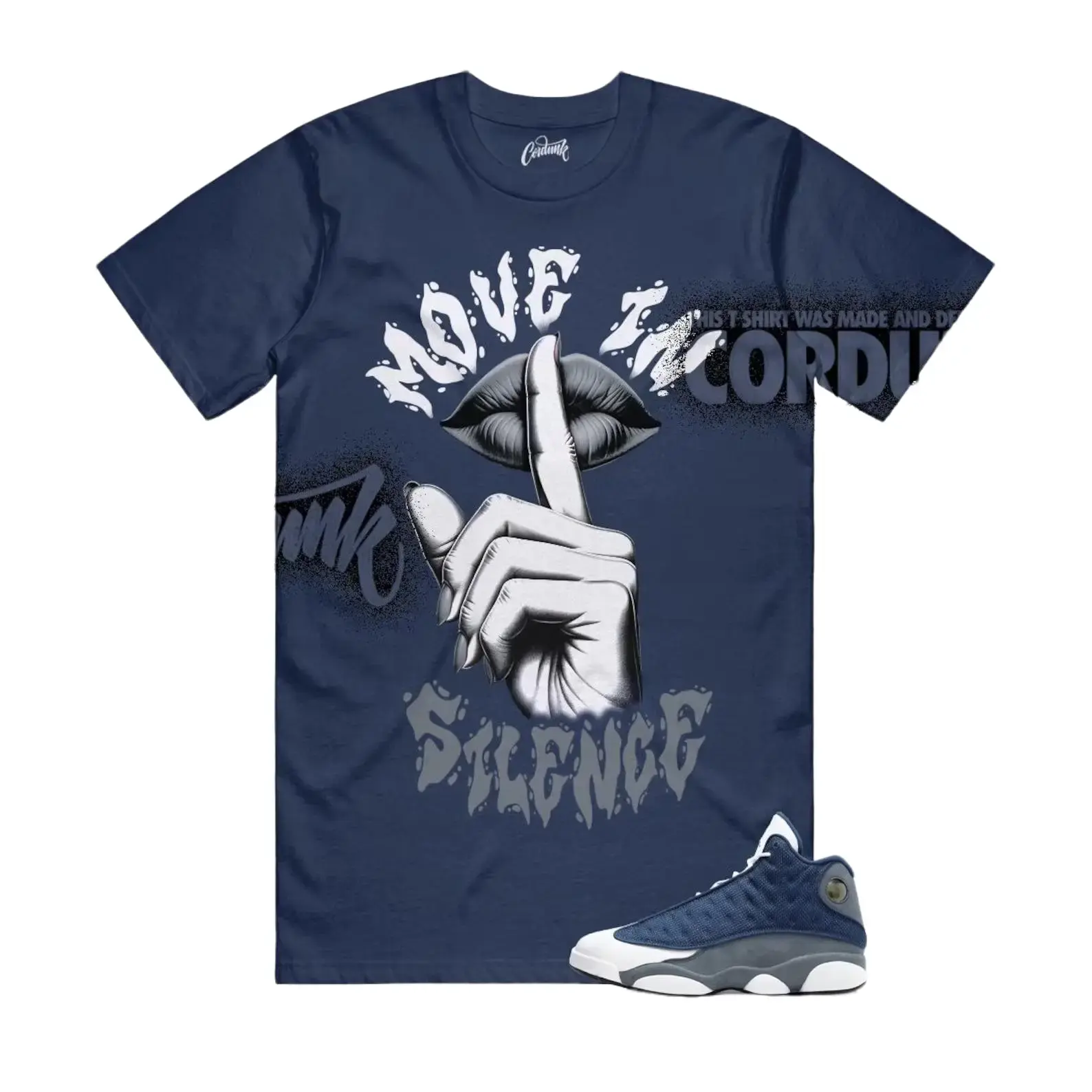 13 Flint Navy Grey Matching Shirt, Move In Silence Graphic Tee, 90s HipHop Streetwear, Gift For Women and Men, Best Gift