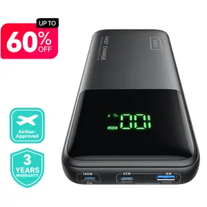 INIU 140W Power Bank, Compact 25000mAh High Capacity Laptop Portable Charger, USB C in&Out Tablet Powerbank, Smart Digital Display Phone Charger for iPhone 17 16, Samsung, iPad, MacBook, Laptop etc.