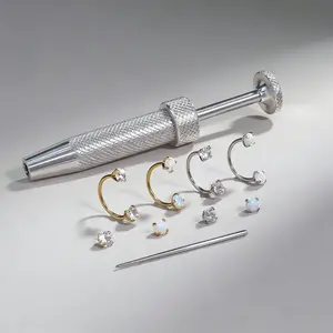 18G 0.8mm Horseshoe Nose Ring 2pcs Internally Threaded Gems Medical Steel 361L Earring Daith Cartilage Helix Piercing Jewelry with Free Ball Holder