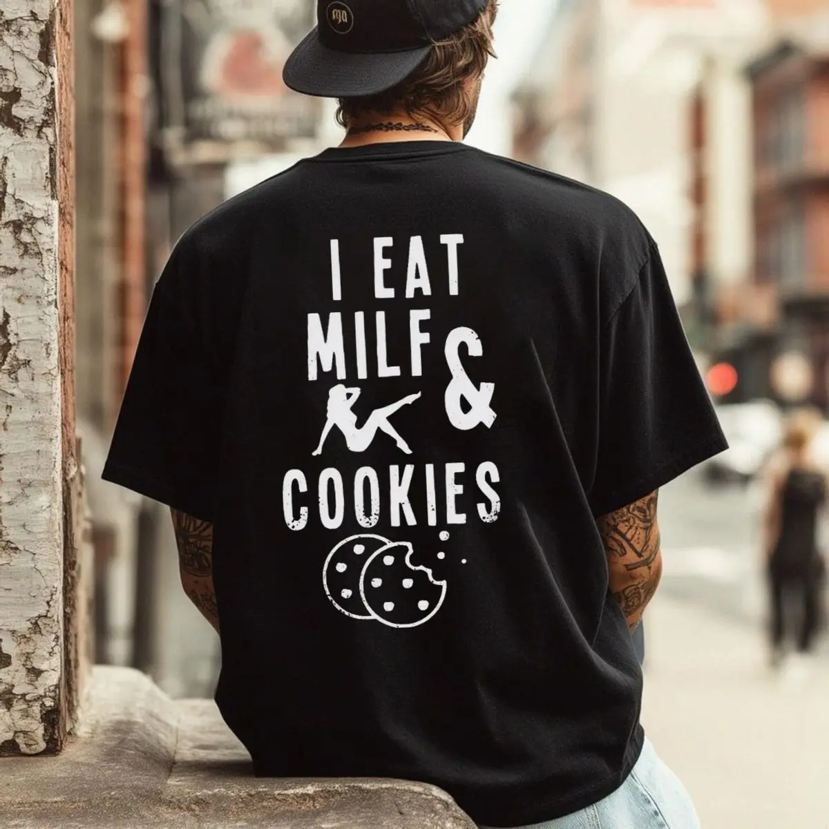 I Eat Milf & Cookies Shirt, Joke Adult Cookies And Milk T Shirt, Milf & Cookies Hot Sexy Graphic Tee, Funny Men Apparel , Unisex Short Sleeve Tee, Casual Clothing Crewneck Tee