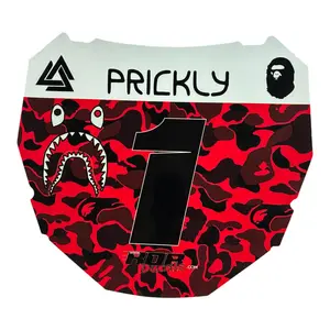 ODI Style Front Number Plate Decal — Red Designer Camo