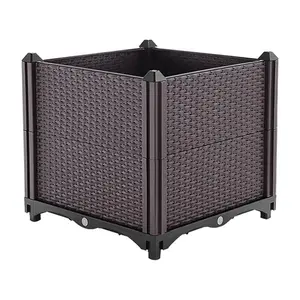 Self-Watering Raised Garden Bed Elevated Planter Box Plant Growth Box for Flowers Vegetables Herbs Patio Balcony Heavy Duty Easy To Assemble