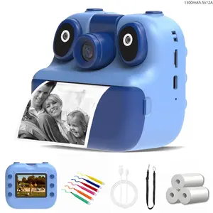 Kids Camera Mini  Printing Portable Thermal 3s/5s/10s Selfie Photography LED Light 1080P HD Perfect for Kids Early Childhood Education Birthday and New Year Gifts
