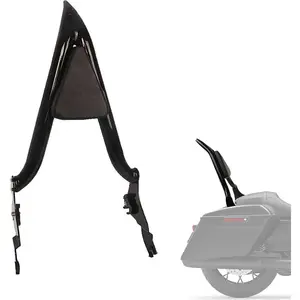 26" Height Black Sissy Bar Detachable Passenger Backrest Rear Pad for Harley Davidson Touring Models 2009-2025 Street Glide Road Glide Electra Glide Road King