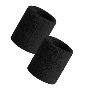 2-Pack Sports Wrist Sweatbands for Tennis Basketball Volleyball, Breathable Plain Design, Unisex Multi-Color Options, Universal Fit