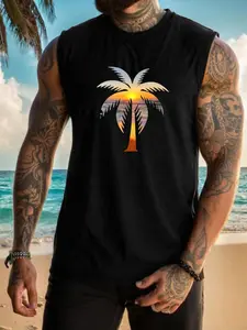 Unisex Graphic Vest, Casual Loose-Fitting Design, Fashionable Youthful Style, American Streetwear, Versatile New Arrival, Fitness Tank Top, Workout Tank Tops