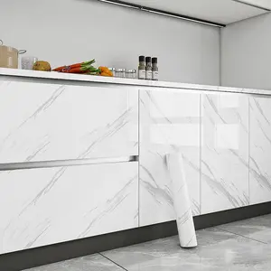 Glossy Marble Pattern Self-Adhesive Sticker , Peel and Stick Wallpaper , Scratch Resistant, Easy Installation and Cleaning, Kitchen Cabinet Desk Window Sill Wall#TOP PICKS