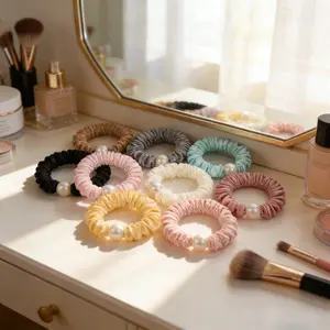 The Ultimate Hair Kit: 10 Pearl Scrunchies for Buns, Ponytails & Beyond