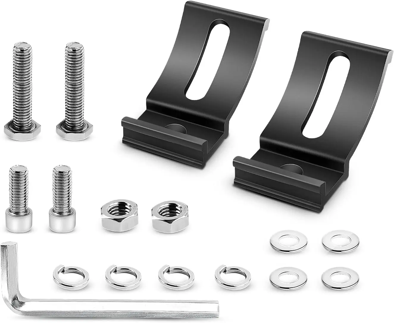 Nilight 2PCS Aluminum Slidable Custom LED Light Bar Base Mounting Brackets - Universal Slide Kits, Angle Adjustment, Easy Installation, Model 90035B for Outdoor Car Lights, Custom Led Light Bar Bases