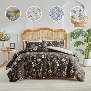 Floral Print Bedding Set, Including 1 Count Duvet Cover & Pillowcase without Filler, Soft Comfortable Bedding Set for Home Bedroom, Breathable Duvet Set