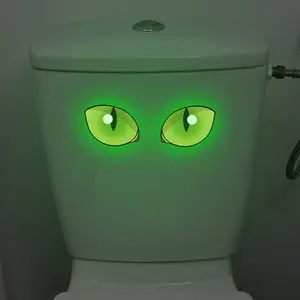 glow-in-the-dark eyes bathroom toilet stickers, waterproof wall decals suitable for Christmas, Thanksgiving, fall and winter holiday bathroom decorations, seasonal home decorations, Bathroom decoration accessories
