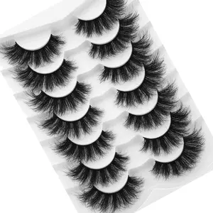 7 Pairs Fluffy False Eyelashes, Thick Volume Dramatic Cat Eye Lashes, Long Strip Wispy Lashes, Summer Makeup, Cosmetic