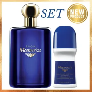 Avon Mesmerize Blue for Men Cologne Spray 3.4. fl oz. and Deodorant Roll-on SET