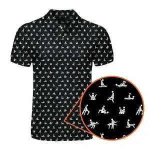 Stick Figure S.e.x Ed Funny Golf Polo Shirt for Men – Breathable Athletic Menswear, Perfect Father’s Day Gift
