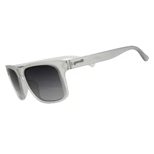 goodr Casually Juggles Boulders Large Size (Grand G) Translucent Dark Gray Frame with Black Lens, UV400, No Slip No Bounce No Tangle