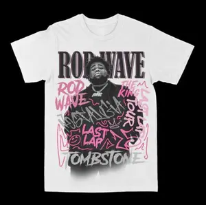 Rod Wave "Last Lap Tour Graffiti" Graphic Tee, T-Shirt Wash Gift For Anime , for Men and Women Daily Streetwear