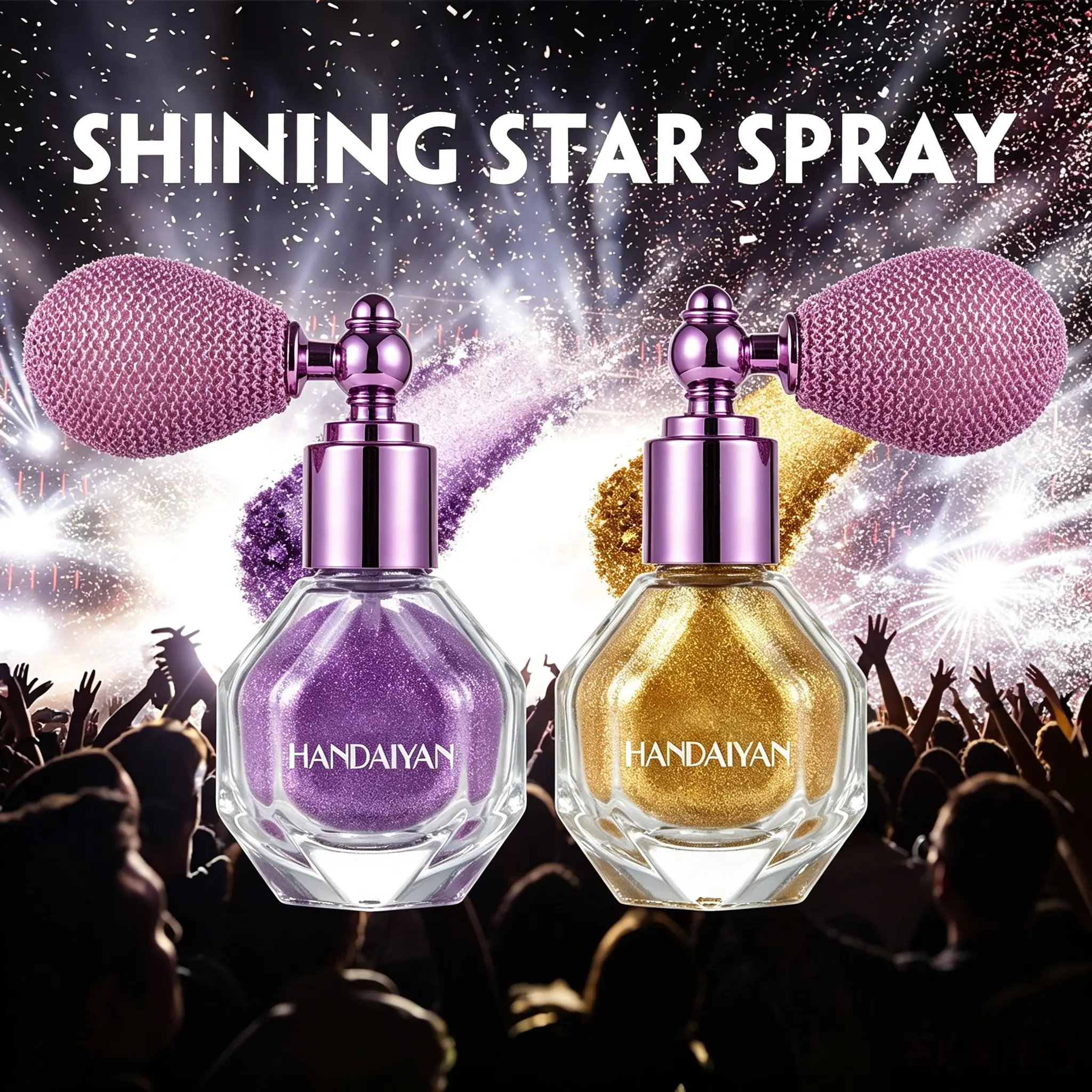 Body Glitter Spray Stick Duo Set Holographic 2-Color Shimmer Highlighter Powder for Face, Body Hair Waterproof Transfer-Proof Long-Lasting Non-Sticky Buildable Glow Y2K Glass Skin Coquette Ethereal | Prom Wedding Festival Rave Halloween Party Daily Women