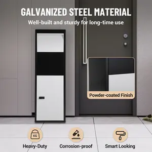 Extra Large Anti-Theft Parcel Drop Box - Galvanized Steel, Lockable with Code Lock, Secure Outdoor Mailbox for Porch or Curbside - Black or White