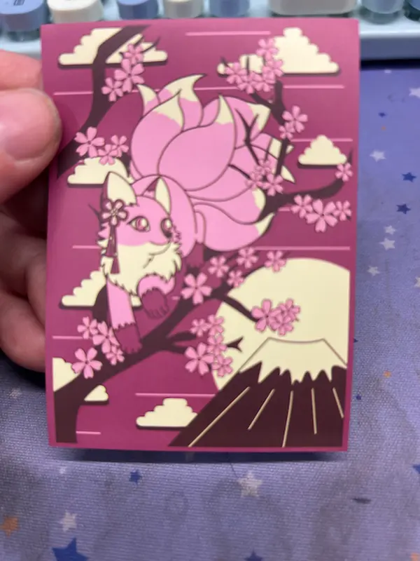 Kawaii Custom Trading Card Sleeves - Pink Kitsune Design, Collectible Trading Card Accessory, Trading Card Sleeve