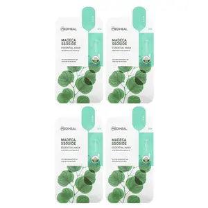 MEDIHEAL Madecassoside, Essential Beauty Mask, 4 Sheets, 0.81 fl oz (24 ml) Each