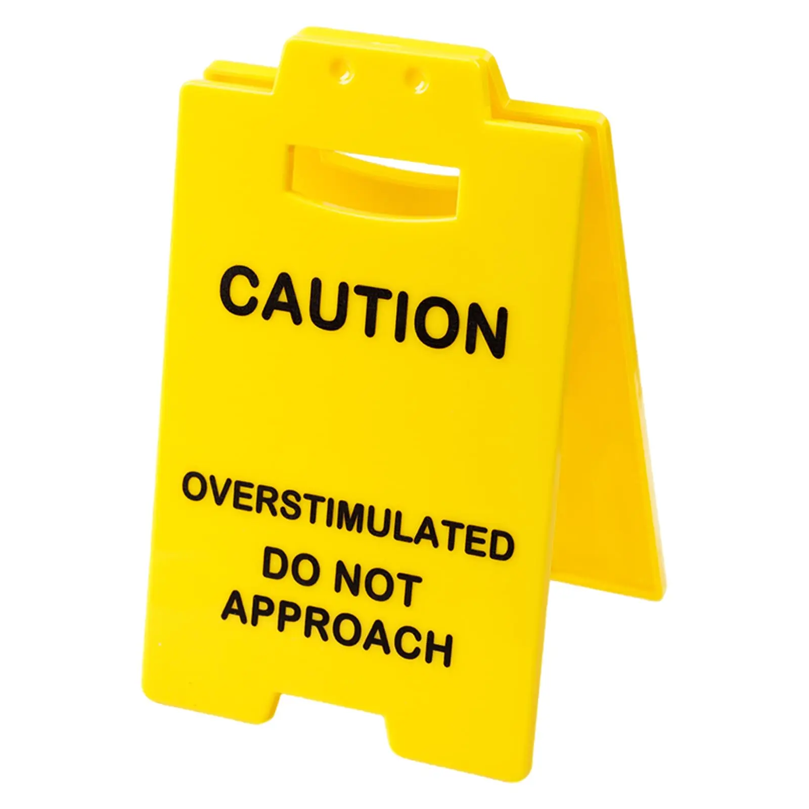 Caution Overstimulated Desk Sign Humorous 3d Printed Do Not Approach Signs Funny Desks For Decor Coworkers Teammates Employees Boss Office Accessories
