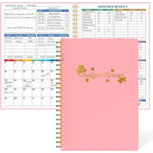 Undated Budget Planner Monthly Finance Organizer Expense Tracker Notebook Manage Money Effectively Start Anytime A5 8.6x5.9 inch 100gsm Paper Pink