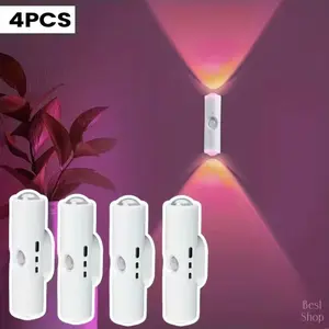 RGB Gradient Smart LED Night Light with Motion Sensor USB Rechargeable Magnetic Step Lamp Dimmable Wall Light for Entryway Bedroom Living Room Hallway Wireless Ambient Lighting