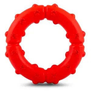 Jeffers Paw Ring Tugger Natural Rubber Dog Dental Chew & Fetch Toy