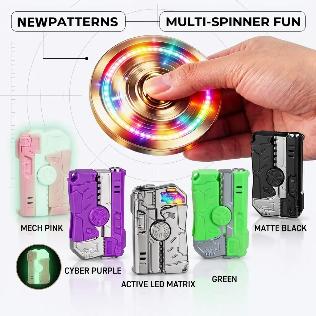 Dual-Functions Fingertip Spinner with Ignition Feature - Portable Stress Relief Fidget Gadget for Family & Any Holiday, Calming Effect for Calm Mood, Packaged in Elegant Gift Box (Butane Fuel Not Included)