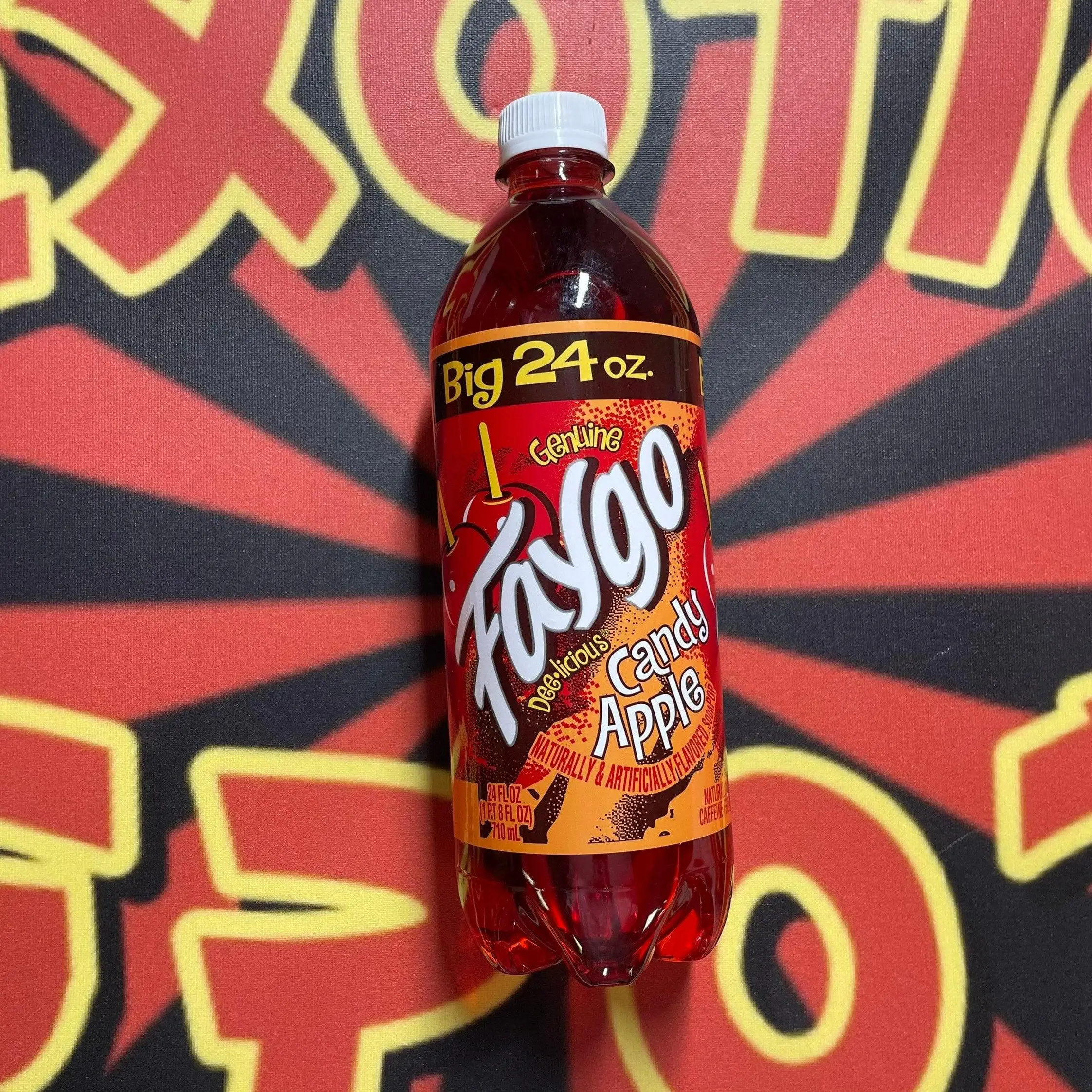 Faygo Candy Apple Soda 24oz Sweet Fun Refreshing Drink Bubbly