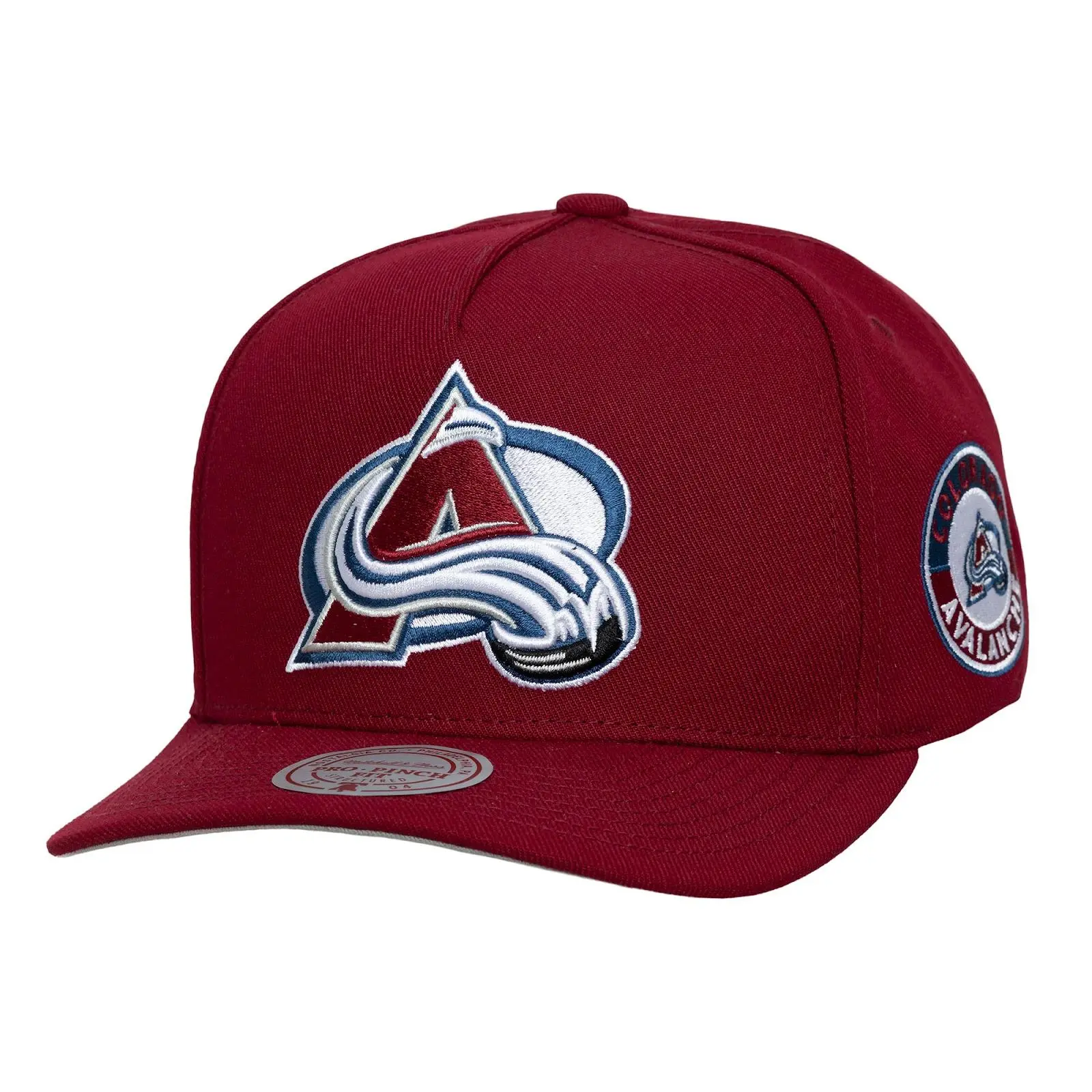 Colorado Avalanche Burgundy Double Clutch Pro Pinch Snapback Hat NHL Throwback Cap Adjustable Fan Gear Mitchell & Ness