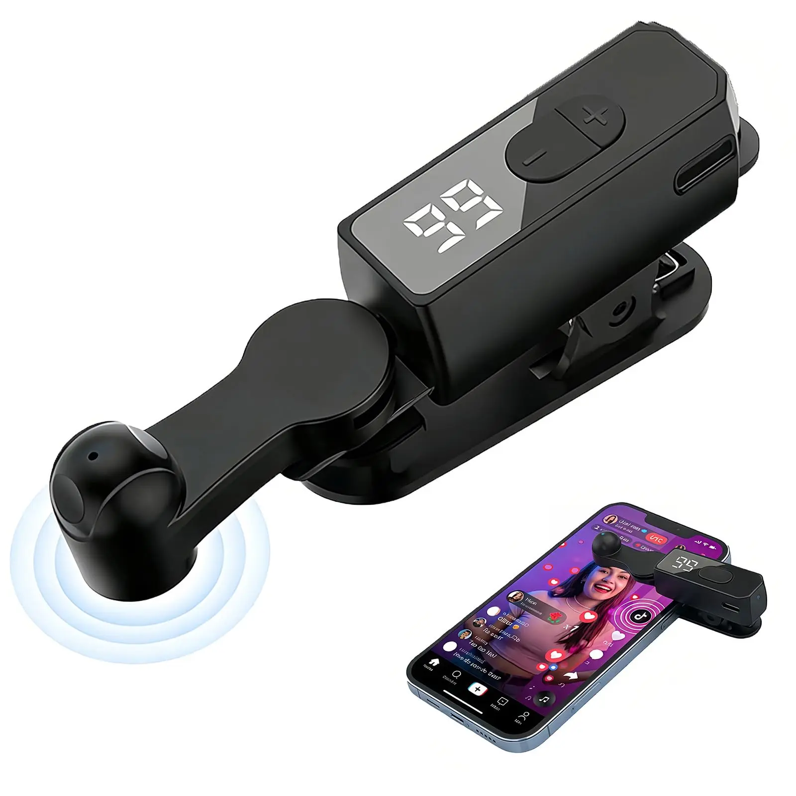 Auto Screen Auto Clicker Tapper, Rechargeable Cordless Automatic Clicker with 107 Adjustable Speed, Silent Phone Screen Tap Device for TikTok Live Likes, Gaming, Repeated Click Tasks, Compatible with iPhone iPad Android Smartphones