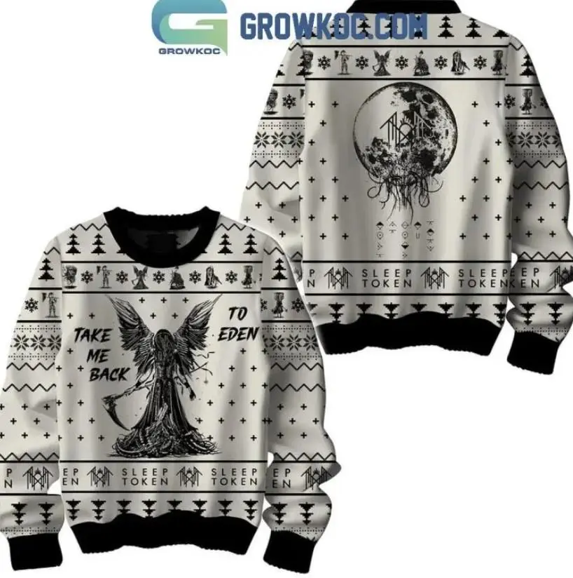 Men's Ugly Christmas Sweater, Graphic All-Over Print Rock Band Holiday Pullover, Soft Polyester Spandex Knit, Tops, Casual, Menswear, Fabric, Knitwear, Stylish, Round Neck, Polyester Knit, Classic, Pullover Neck, Rock Band Art, Clothes